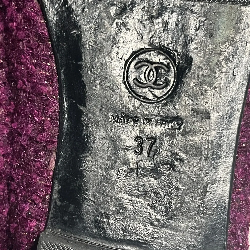 CHANEL Women's Dark Purple Ballet Flats - Picture 7 of 10